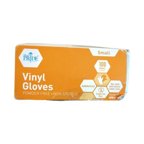Med PRIDE Vinyl Gloves 4.3 mil Thick, Powder-Free, Heavy Duty Gloves - Picture 2 of 5